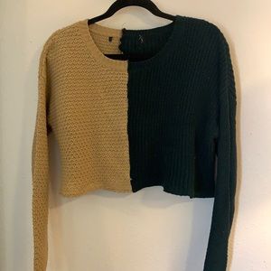 Cropped two toned sweater & skirt set